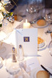 Reception table details in a hotel restaurant