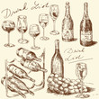 hand drawn wine collection