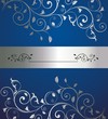 Silver stylish branches on blue  background