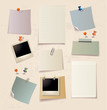 Note pad and pins set.Vector