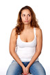 woman, portrait, studio, emotion