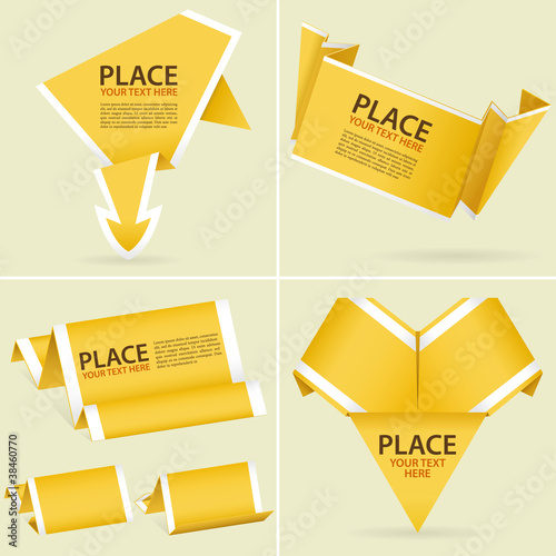 Vector: Collect Paper Origami Banner Collect Paper Origami Banner