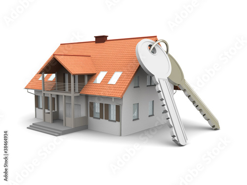 Illustration: Haus mit Schlüsseln Haus mit Schlüsseln