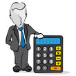 businessman & calculator businessman & calculator