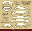 Vector set of ribbons and calligraphic design elements