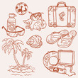 Seaside doodles - Hand drawn collection in vector