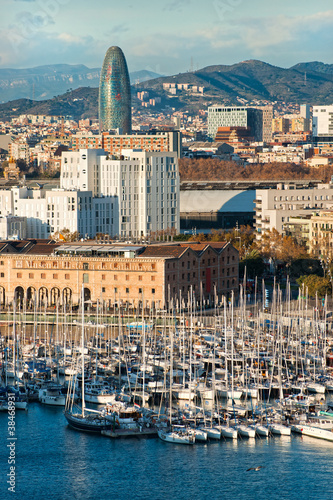 Foto: Barcelona port view from the air. Barcelona port view from the air.