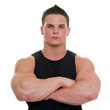 A healthy, young man on a white background.