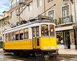 classic yellow tram of Lisbon, Portugal classic yellow tram of Lisbon, Portugal