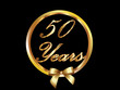 Vektor: 50 years seal with bow 50 years seal with bow