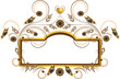 Elegant frame with heart and decorated with flowers.