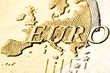 Macro of euro zone map from the coin