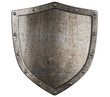 aged metal shield isolated on white