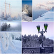 collage from 6 beautiful photos on winter theme collage from 6 beautiful photos on winter theme