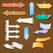 Paper arrows on wooden Paper arrows on wooden