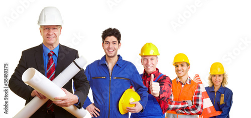 Foto: Architekt und Bauarbeiter im Team Architekt und Bauarbeiter im Team