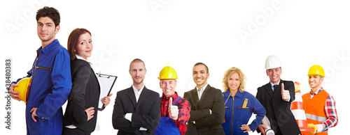 Foto: Team aus Arbeitern und Ingenieuren Team aus Arbeitern und Ingenieuren