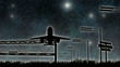 airplane at night