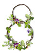 Number eight from branches with leaves and flowers