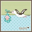Baby boy arrival card, vector
