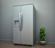 Illustration: refrigerator interior house scene refrigerator interior house scene