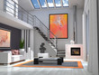 Artist apartment with chimney