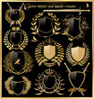 golden shields and laurel wreaths