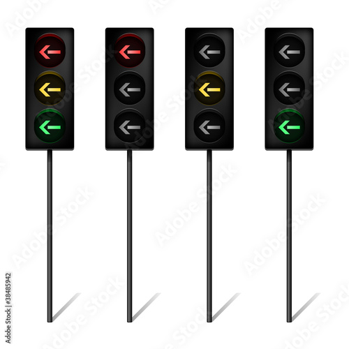 Vector: Left turn traffic light Left turn traffic light