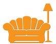Loveseat and lamp icon