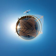 Photo: little planet image with bridge Vasco da Gama in Lisbon little planet image with bridge Vasco da Gama in Lisbon