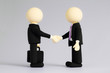 Ballhead handshake on white background2