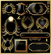 Vector set of black gold - framed labels