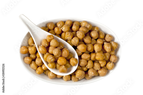 Photo: Chickpeas over White Chickpeas over White