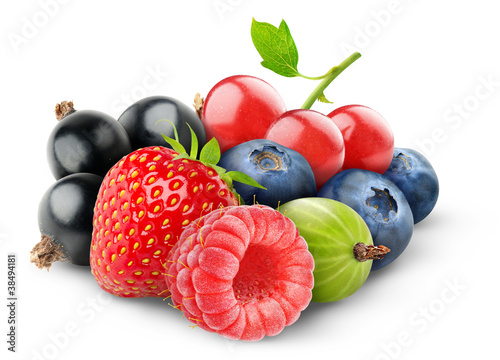 Photo: Fresh berries isolated on white Fresh berries isolated on white