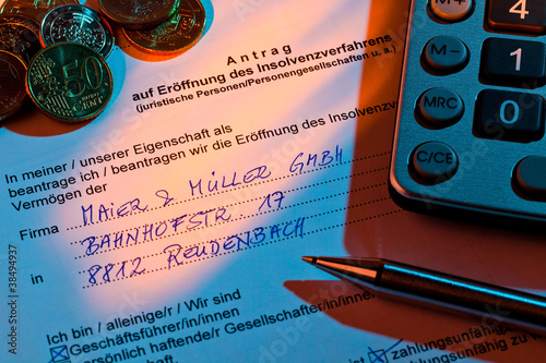 Foto: Konkurs Antrag Unternehmen Deutschland Konkurs Antrag Unternehmen Deutschland