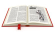 Ilustração: Opened book with eyeglasses Opened book with eyeglasses