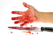 Messer mit Blut. Kriminalität.