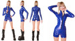 Photo: Blue PVC Mini Catsuit Blue PVC Mini Catsuit