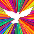 Dove silhouette on psychedelic colored abstract background. Vect Dove silhouette on psychedelic colored abstract background. Vect