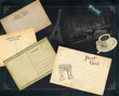 Cup of coffee and postcards