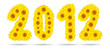 new year 2012, sun flower on white background