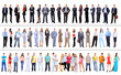 Set of business people isolated on white