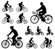 Vektor: bicyclists silhouettes collection 2 bicyclists silhouettes collection 2