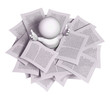 3d man with a stack of papers