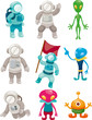 alien and astronaut icons