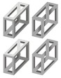 Optical illusions of unreal geometrical objects vector