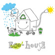 Eco house, vector drawing
