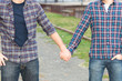 Gay Couple Outdise Holding Hands