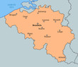 Belgium map with city names