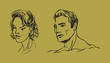 Men. Women. Hand drawn. Vector illustration